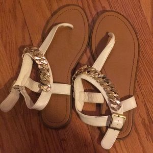 A white flat sandals